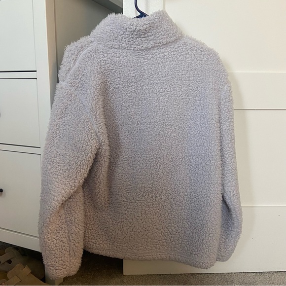 ivory ella sherpa fleece quarter zip pullover - Picture 4 of 5